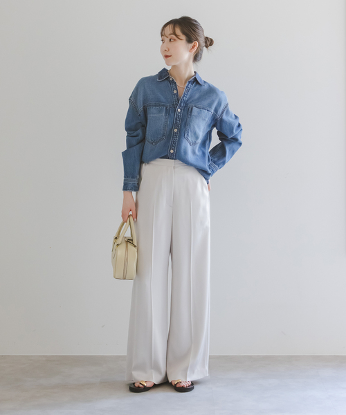 NOBLE（ノーブル） ブラウス シャツ 「追加」スージングデニムビッグ