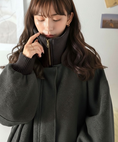 Java ブルゾン アウター 「JaVaジャバコラボ」首まであったかい冬の