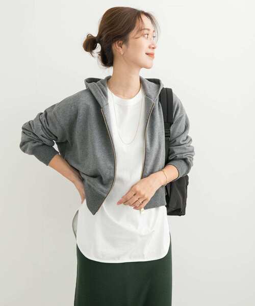 「URBAN RESEARCH DOORS」 ジップアップパーカー MEDIUM チャコールグレー レディース