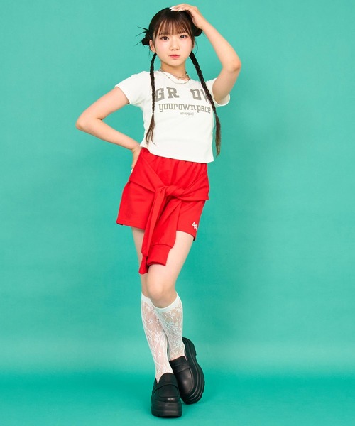 ANAP GiRL（アナップガール） tシャツ メッセージリブトップス キッズ