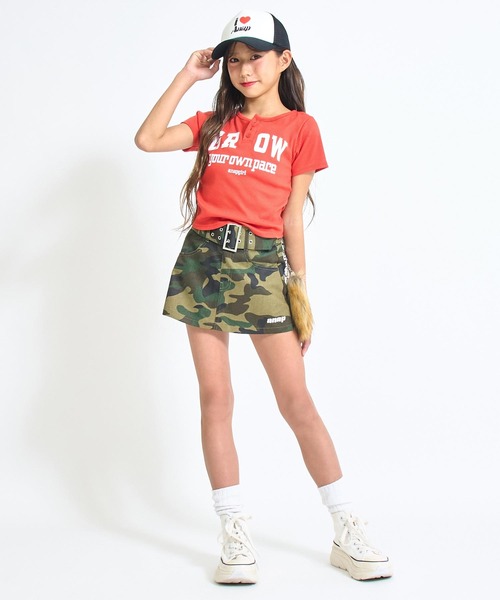 ANAP GiRL（アナップガール） tシャツ メッセージリブトップス キッズ