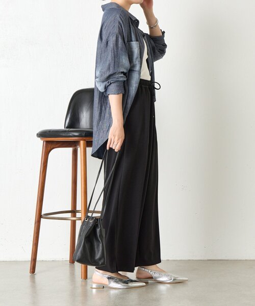 Jena espace merveilleux✨ トロミイージーパンツ✨ブラック Jena espace merveilleux パンツ 「新色登場」「-3kg見え