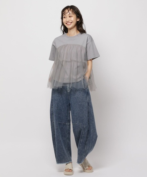 「niko and...」 半袖カットソー MEDIUM グレー レディース