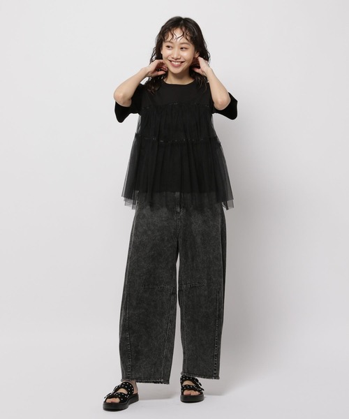 「niko and...」 半袖カットソー MEDIUM グレー レディース