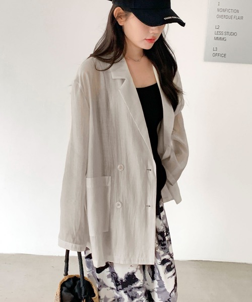 by LEGNA」 テーラードジャケット FREE グレイッシュベージュ