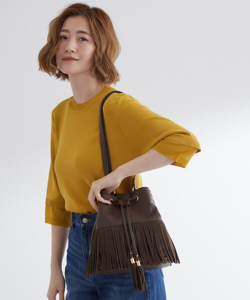 grove（グローブ） ショルダーバッグ バッグ スエードフリンジ巾着