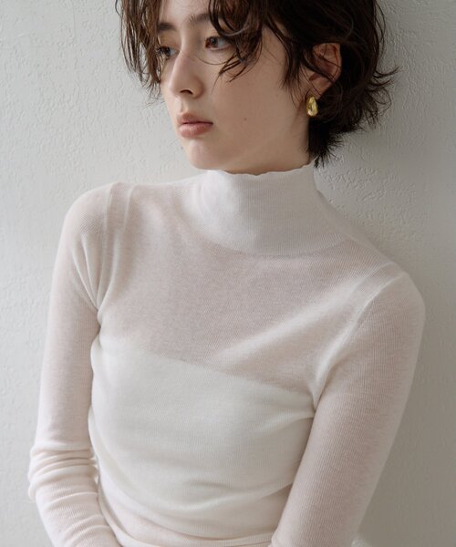 THE PAUSE ニット セーター 「THE PAUSE」リブハイネックプルオーバー