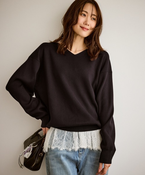 ロペ【フォロー割有り！^_^】 フォロー割！ROPE ロペ タック入りワイドパンツ レッド レディース