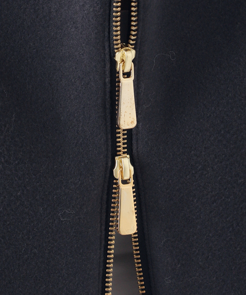 NOBLE（ノーブル） ノーカラーコート コート MTRレイズドネックジップ