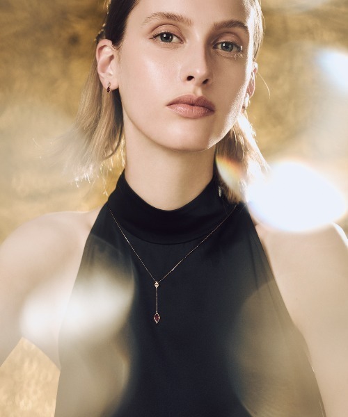 ネックレス 「The Fashion Post 掲載」K18YG ガーネット ネックレス レディースの画像