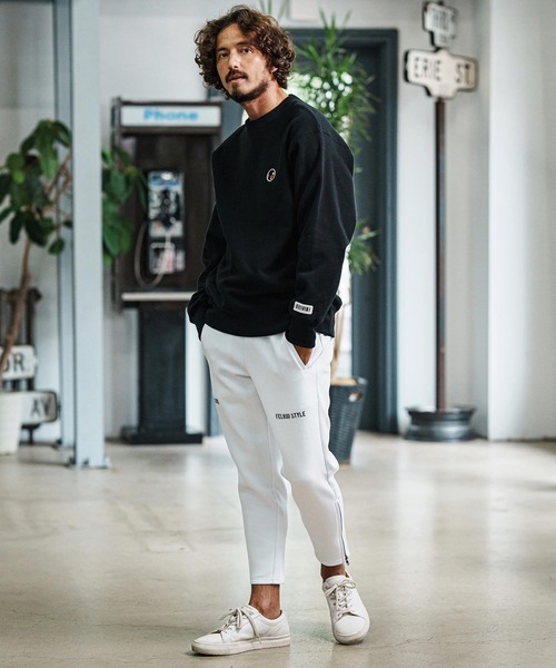 V12 メンズホワイトパンツ　ダンボールニットパンツ PING（ピン） パンツ 「PING APPAREL」全方向ストレッチ裏起毛
