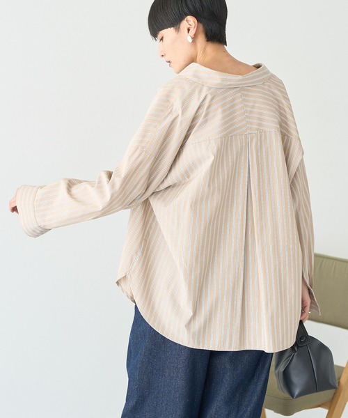抜け衿シャツブラウス 抜け衿 ボリューム スリーブ シャツ