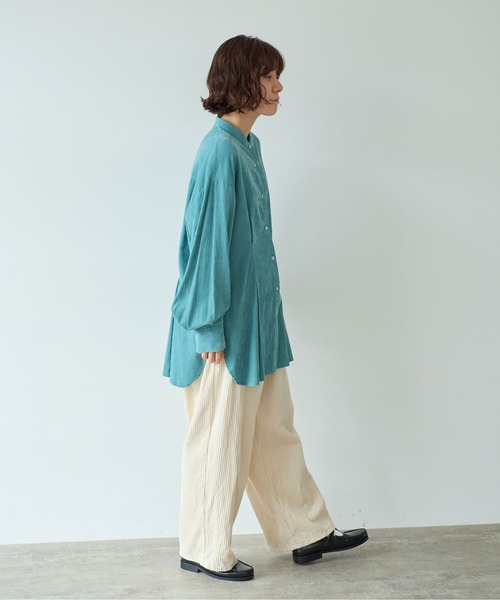 yuni パンツ コットンコーデュロイ バックゴムワイドパンツ レディース