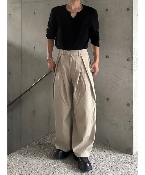 Otte ワイドパンツ パンツ フロントタックカーブシルエットパンツ