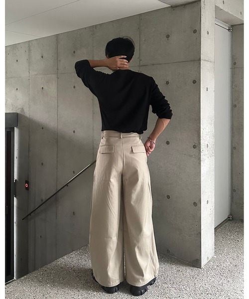 Otte ワイドパンツ パンツ フロントタックカーブシルエットパンツ