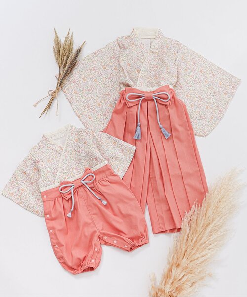 れれ 様♡専用　キッズ着物&袴風セットアップ apres les cours（アプレレクール） 着物 「ジュニア対応」おめかし袴