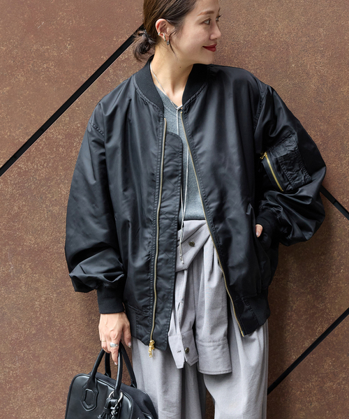 STANDARD JOURNAL ブラック MA-1ジャケット JOURNAL STANDARD ma1 ma-1 「追加」「洗える」ダブルジップMA-1