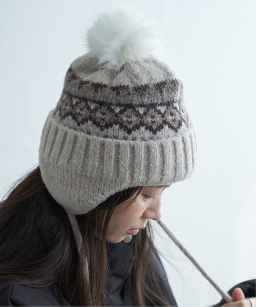 VENCE EXCHANGE ニット帽 ニットキャップ ノルディック柄ニット帽