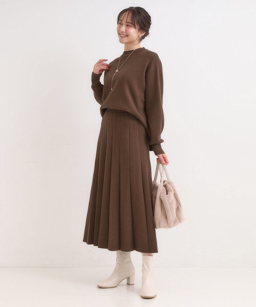 スカート 「高レビュー/セットアップ可/S-LL」女性らしさ際立つ 洗えるもちもちニットスカート | DRESKIP | 09