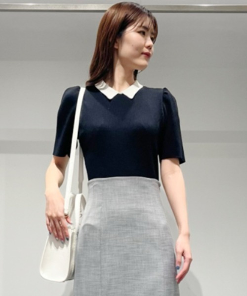 「CELFORD」 半袖ニット FREE ホワイト レディース_画像4