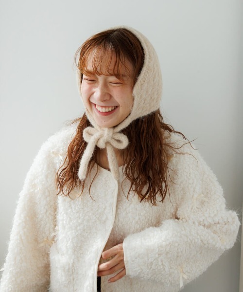 flower 耳当て イヤーマフ ニットイヤーマフラー レディース