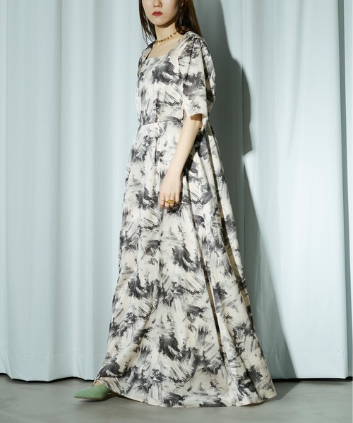 「Ezick」 半袖ワンピース FREE シルバーグレー レディース_画像5