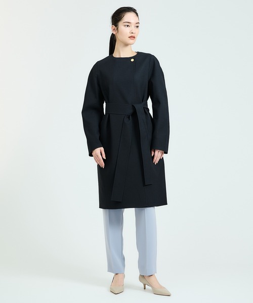 ESTNATION エストネーション＊ノーカラーコート36 ESTNATION（エストネーション） ノーカラーコート 36 アイボリー