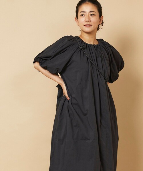 「Freada」 半袖ワンピース ONE SIZE ブラック レディース_画像4