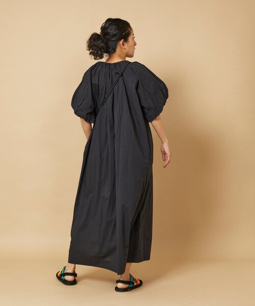 「Freada」 半袖ワンピース ONE SIZE ブラック レディース_画像6