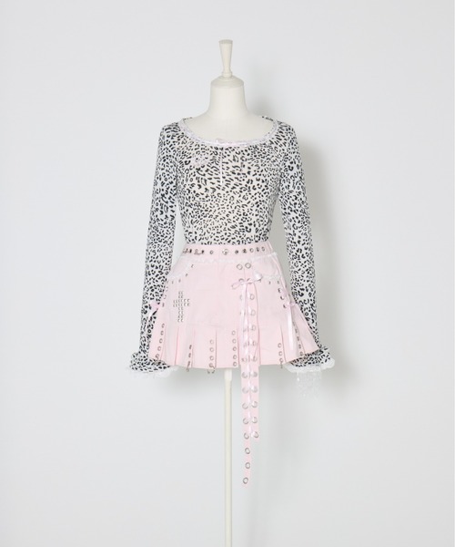 トップス avenchumu logo puff sleeve tops トップス avenchumu logo puff sleeve tops Rhinestone logo puff