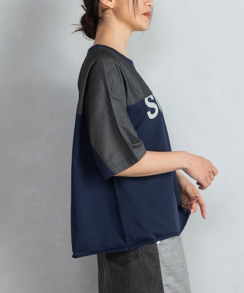 「MARECHAL TERRE」 半袖カットソー MEDIUM カーキ レディース_画像2