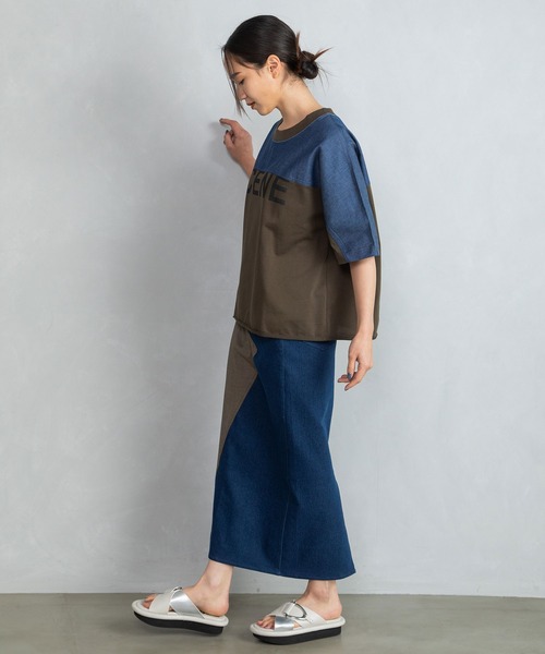 「MARECHAL TERRE」 半袖カットソー MEDIUM カーキ レディース_画像8