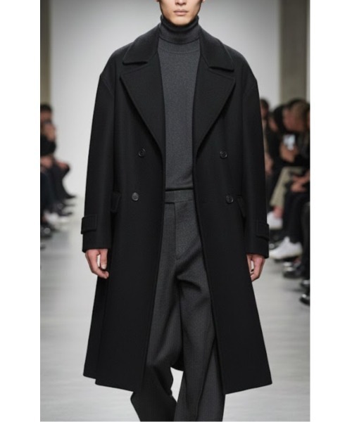 spica.　　ダブル　チェスターコート　ロング　ブラック spica.様専用 ダブル チェスターコート ロング ブラック