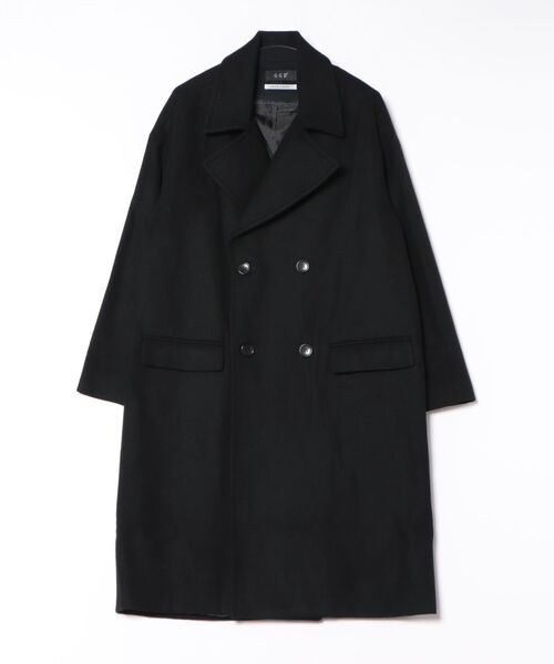 spica.　　ダブル　チェスターコート　ロング　ブラック SL】ウールブレンド ラグランダブルチェスターコート/ブラック/RE