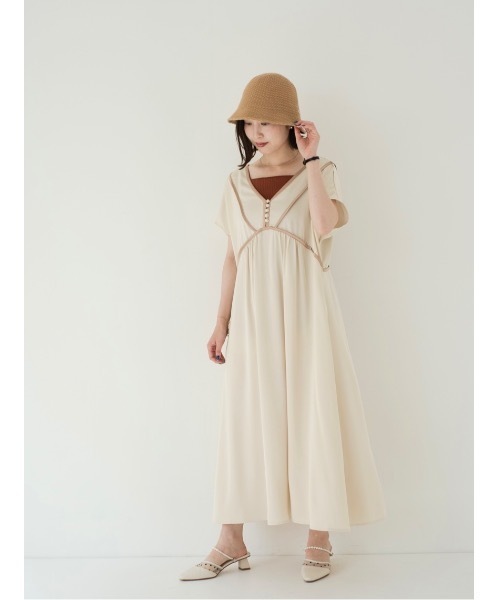 「JUMELLE」 半袖ワンピース SMALL サーモンピンク レディース_画像3