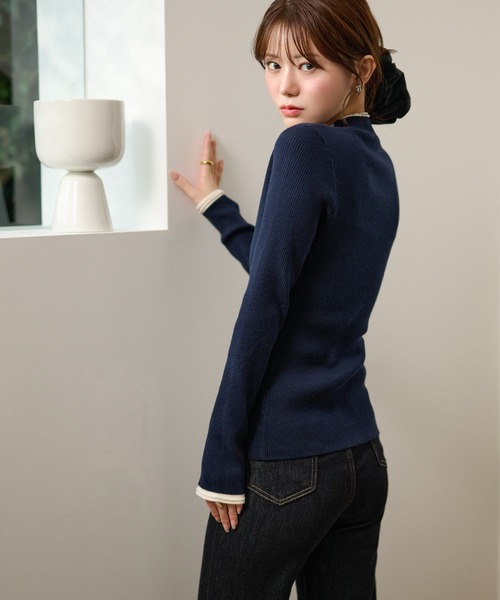 Vintage knit cardigan リブニットカーディガン カーディガン many button rib knit cardigan /メニーボタンリブニット