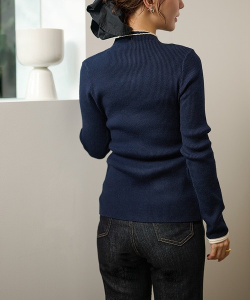 Vintage knit cardigan リブニットカーディガン カーディガン many button rib knit cardigan /メニーボタンリブニット