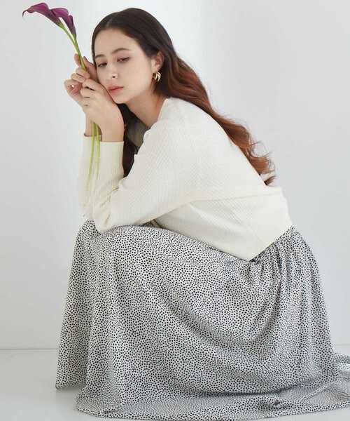 「TIARA」 ニットカーディガン FREE オフホワイト レディース_画像4