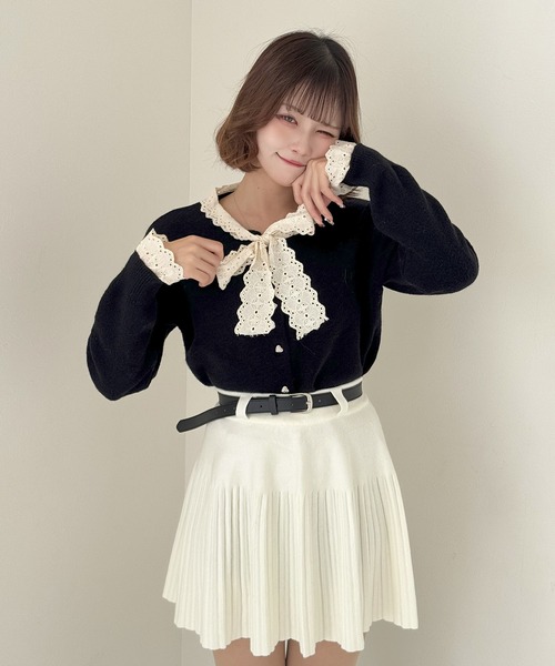 frunco スカート ベルト付きニットプリーツスカート : ZOZOTOWN Yahoo