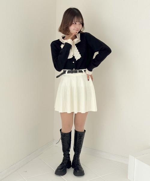 frunco スカート ベルト付きニットプリーツスカート : ZOZOTOWN Yahoo