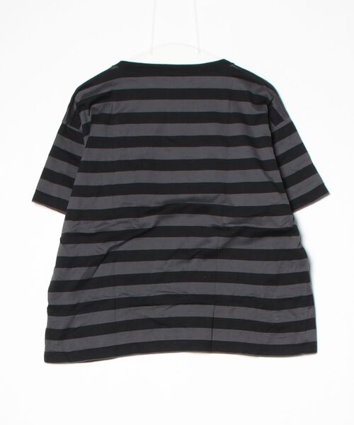 「Ordinary fits」 ボーダー柄半袖Tシャツ 0 ブラック レディース_画像2