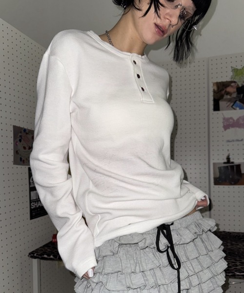 SHAGGIE（シャギー） tシャツ 「ユニセックス」ヘンリーネックアート