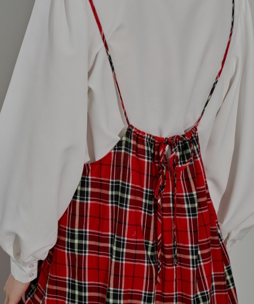 「MERLOT」 キャミソールワンピース FREE レッド レディース_画像8