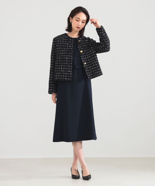 トリアセベルテッドワンピース ブラック Demi-Luxe BEAMS 新品同様 Demi-Luxe BEAMS（デミルクス ビームス） パーティードレス ワンピース
