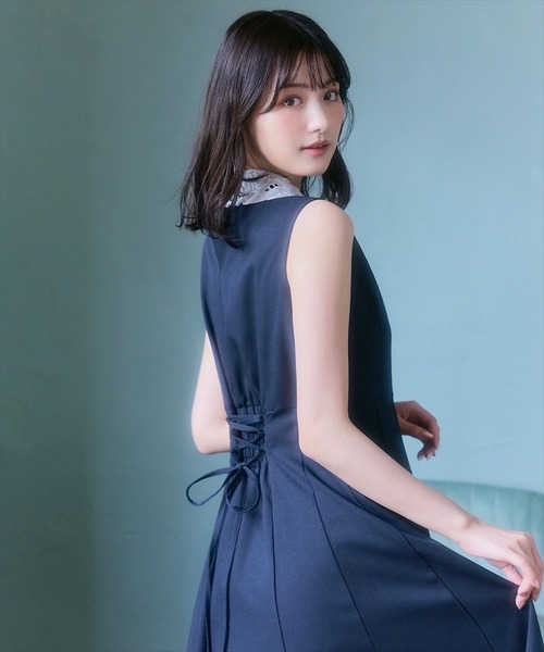 「SWINGLE」 ノースリーブワンピース FREE ブラック レディース_画像7