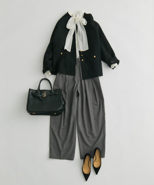 pual ce cin ジャケット ノーカラージャケット アソート ツイードノー