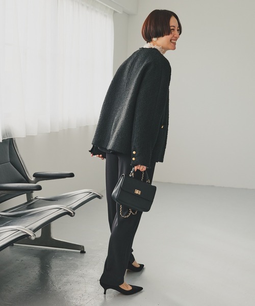 pual ce cin ジャケット ノーカラージャケット アソート ツイードノー