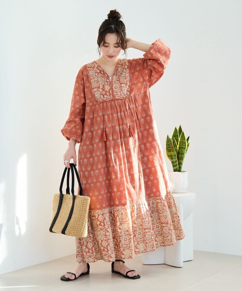 FREAK'S STORE（フリークスストア） 長袖ワンピース MEDIUM オレンジ