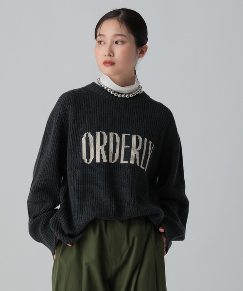 LEPSIM（レプシィム） ニット セーター 7ゲージ畔編みロゴプルオーバー