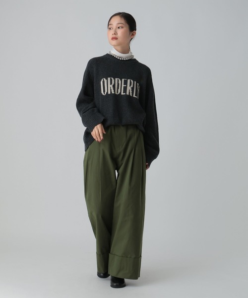 LEPSIM（レプシィム） ニット セーター 7ゲージ畔編みロゴプルオーバー